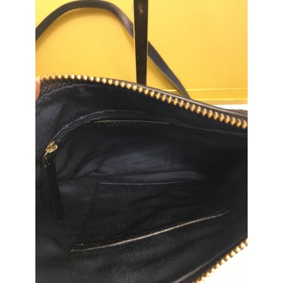 Cole Haan Crossbody Shoulder Purse Bag Genuine Leather Alligator Print Black  -N - Picture 10 of 16